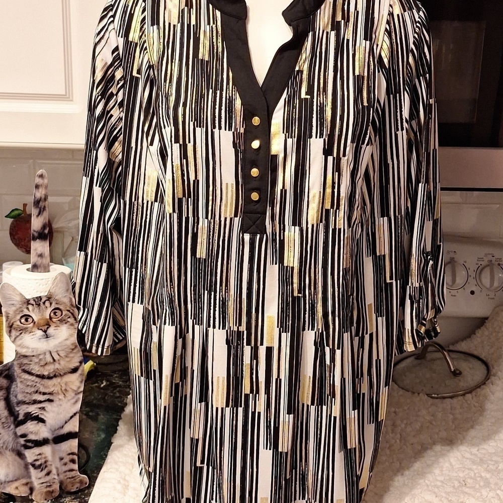 U women's Robert Louis pullover stretch 3/4 sleeve plus size top 3X